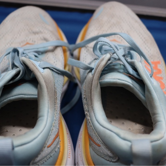 Hoka Women's Sneakers - Light Blue, Orange, and White - Picture 3 of 8